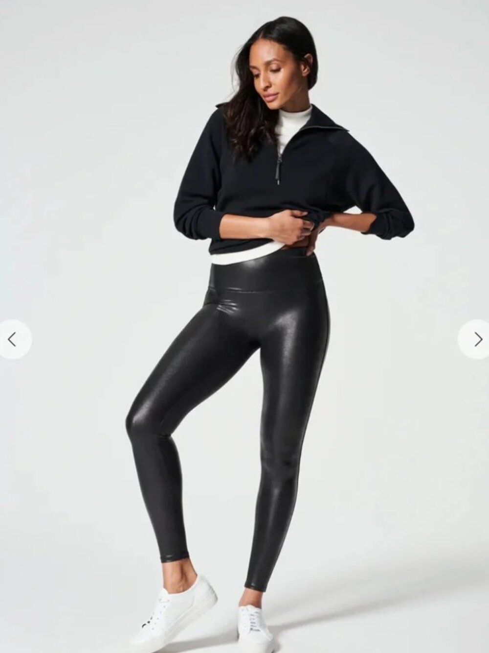 NWT SPANX Black Faux Leather Leggings